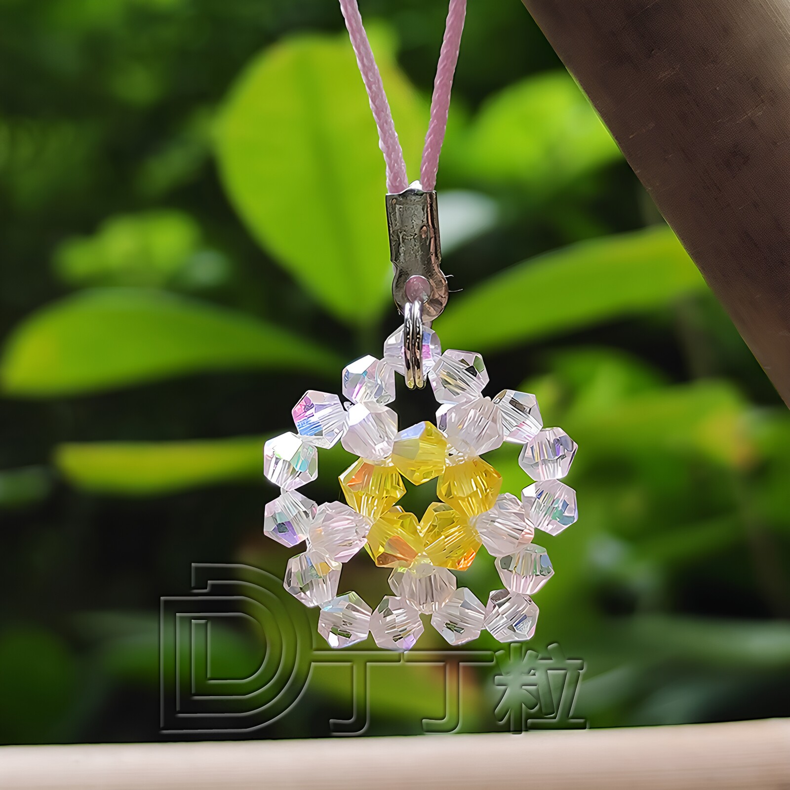 手工串珠樱花手机挂件吊饰定制图片