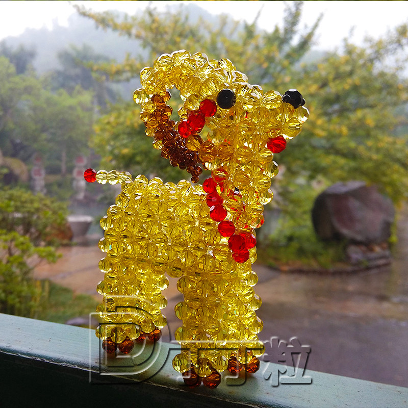 丁丁粒十二生肖水晶12羊生日礼物属相摆件定制颜色手工串珠成品