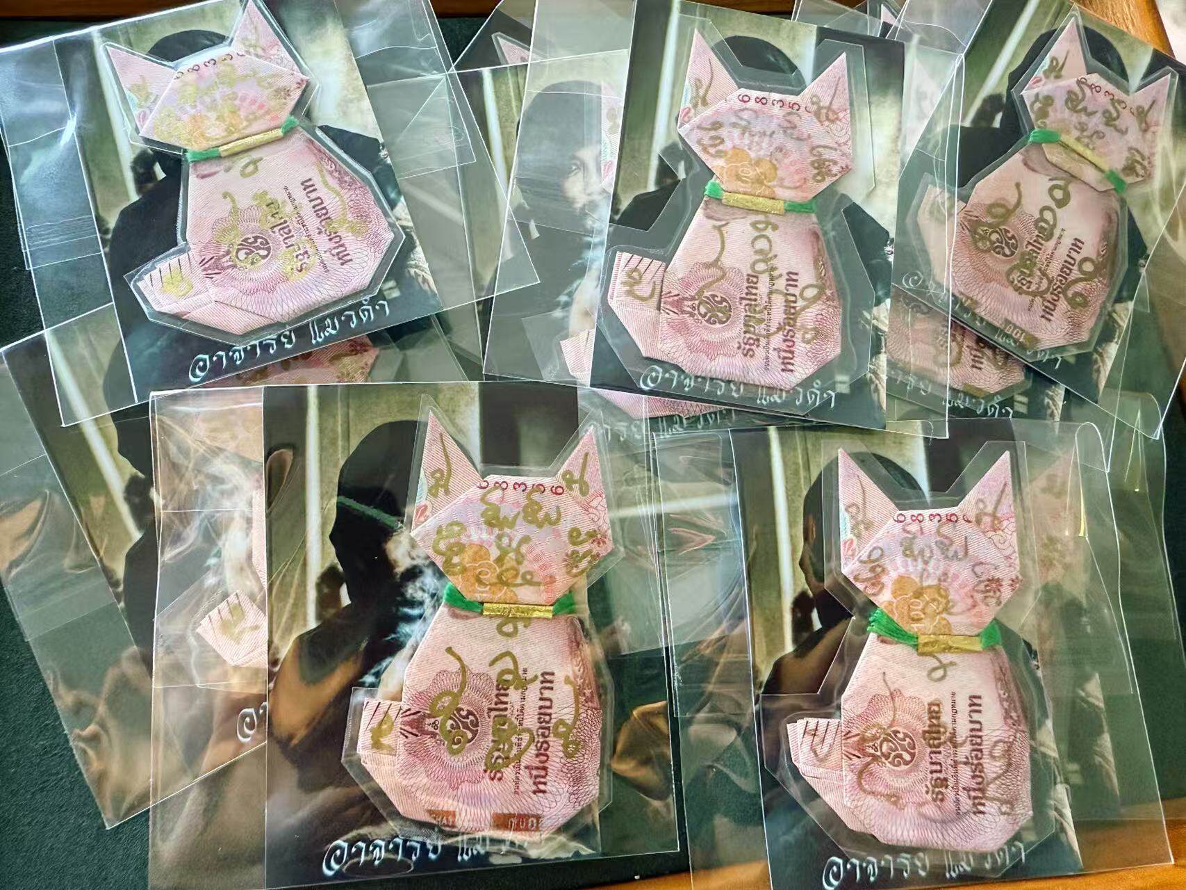 泰国特色工艺品,黑猫猫咪有钱猫,卡片,钱母