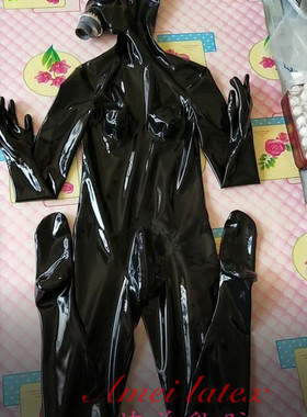 乳胶防毒面具全包衣 latex gas catsuit