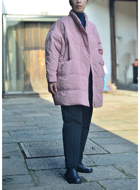 氧气生活冬新款大廓形汉麻短款羽绒衣