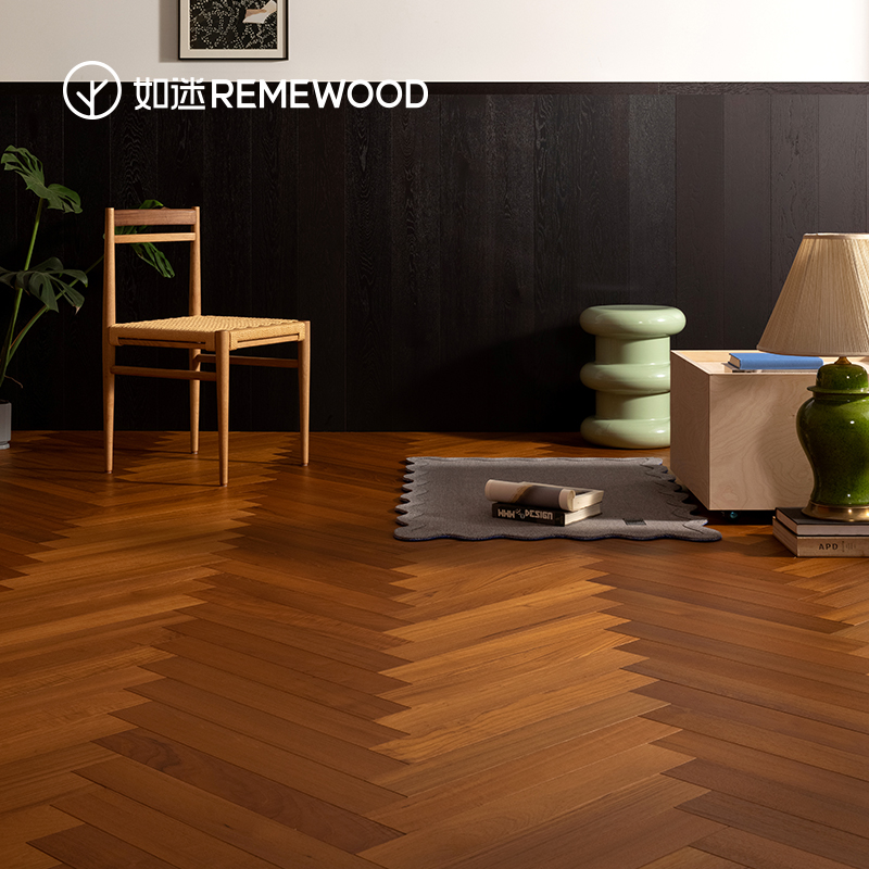 remewood缅甸柚木多层人字拼地板