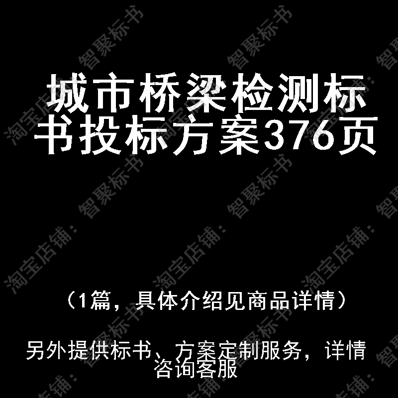 城市桥梁检测标书技术投标书文件方案制作范本模板