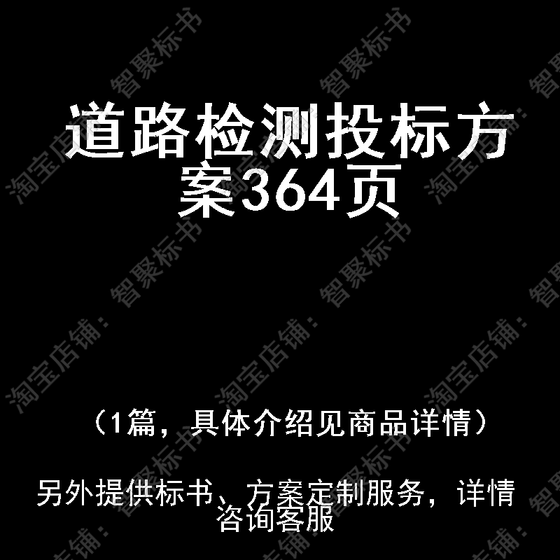 道路检测投标书文件方案制作范本模板