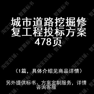 城市道路挖掘修复工程投标书文件方案制作范本模板
