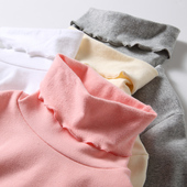 a类纯棉内搭女孩洋气上衣秋冬款 儿童高领打底衫 女童秋装 宝宝秋衣