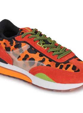 代购Hoff女士跑步鞋透气设计缓震性能轻便舒适耐磨耐久橙色豹纹