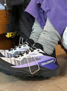 代购Salomon Genesis萨洛蒙紫色越野跑鞋时尚户外黑紫运动鞋女鞋