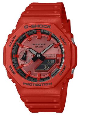 代购G-SHOCK男士腕表计时闹钟夜光世界时红色树脂防水防震运动