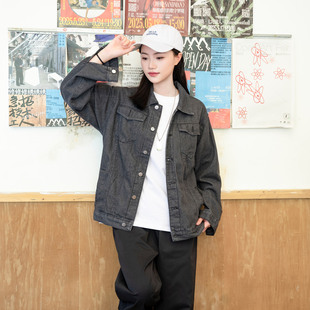 日系cityboy时尚潮流牛仔外套秋季新款宽松休闲bdls男女纯色外套