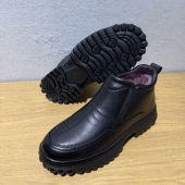 外贸真皮厚底羊毛保暖舒适男棉鞋 皮毛一体冬季 防寒户外防滑雪地靴