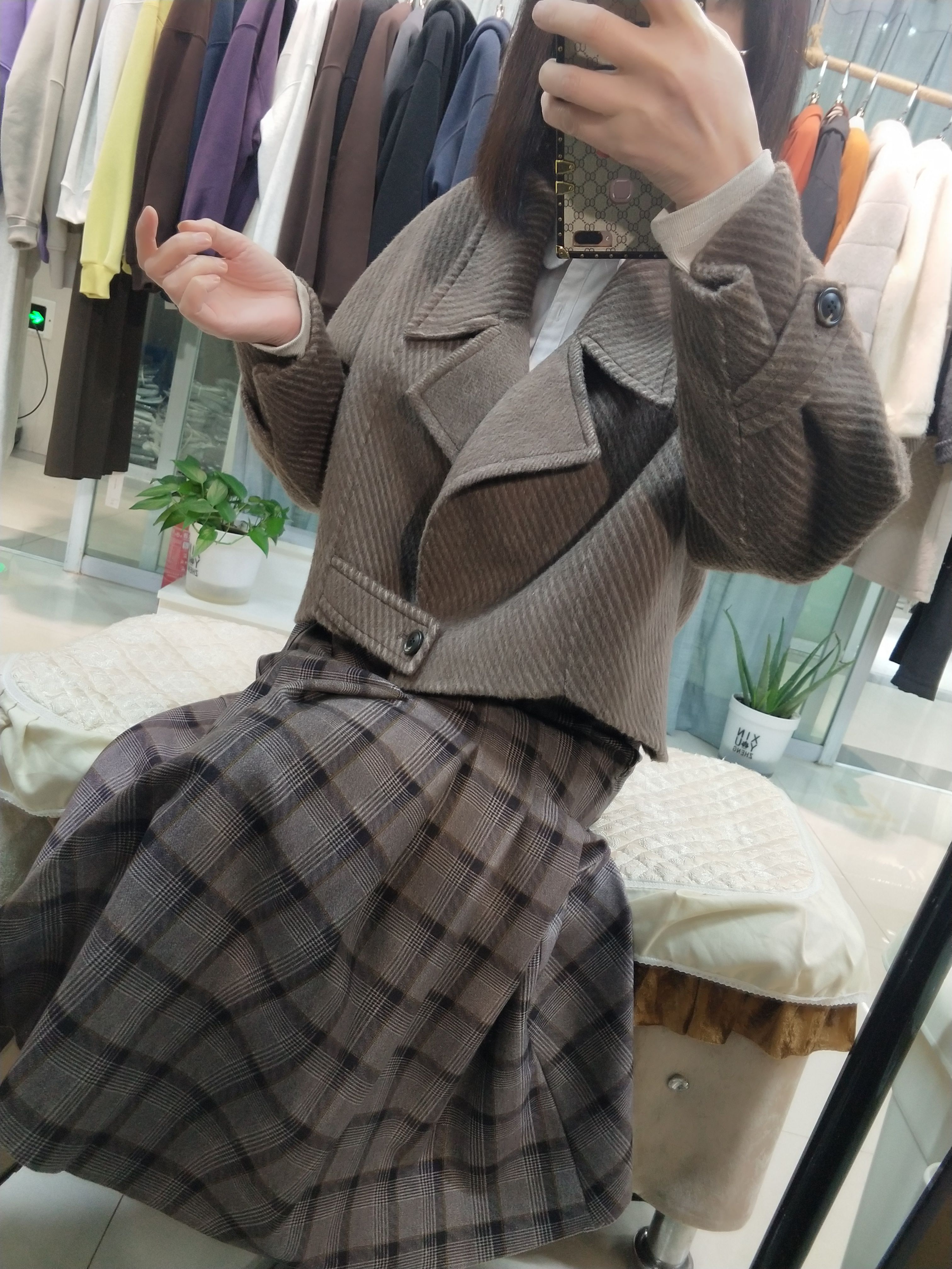 原单正品实拍图春秋款高级感宽松毛呢外套