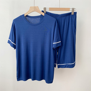 男士 夏季 薄款 短裤 可外穿运动家居服两件套 宽松短袖 莫代尔睡衣套装