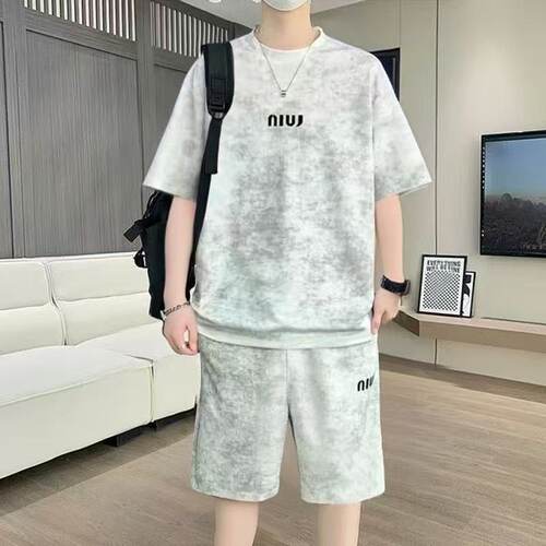 夏季潮流青少年短袖短裤运动套装