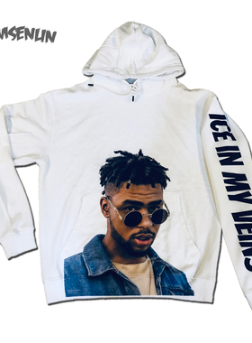 tomsenlin拉塞尔科比秋冬季连帽潮牌欧美卫衣Dloading嘻哈rap街头