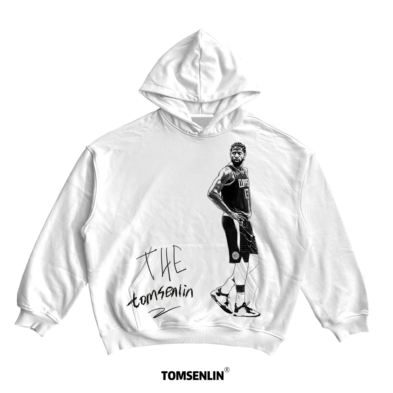 tomsenlin汤森林原创保罗乔治单色励志语录双面印花美式长袖短袖