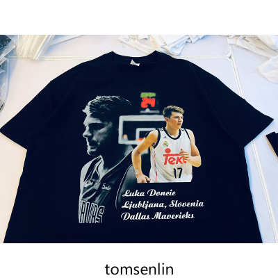 tomsenlin东契奇短袖独行侠篮球复古vintage嘻哈复古定制短袖