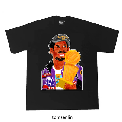 tomsenlin科比布莱恩特插画流行宽松T恤DIY潮牌定制短袖KOBE
