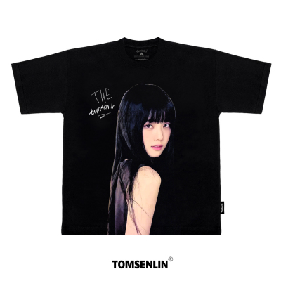 tomsenlin金智秀김지수Jisoo复古人像康丽印花短袖