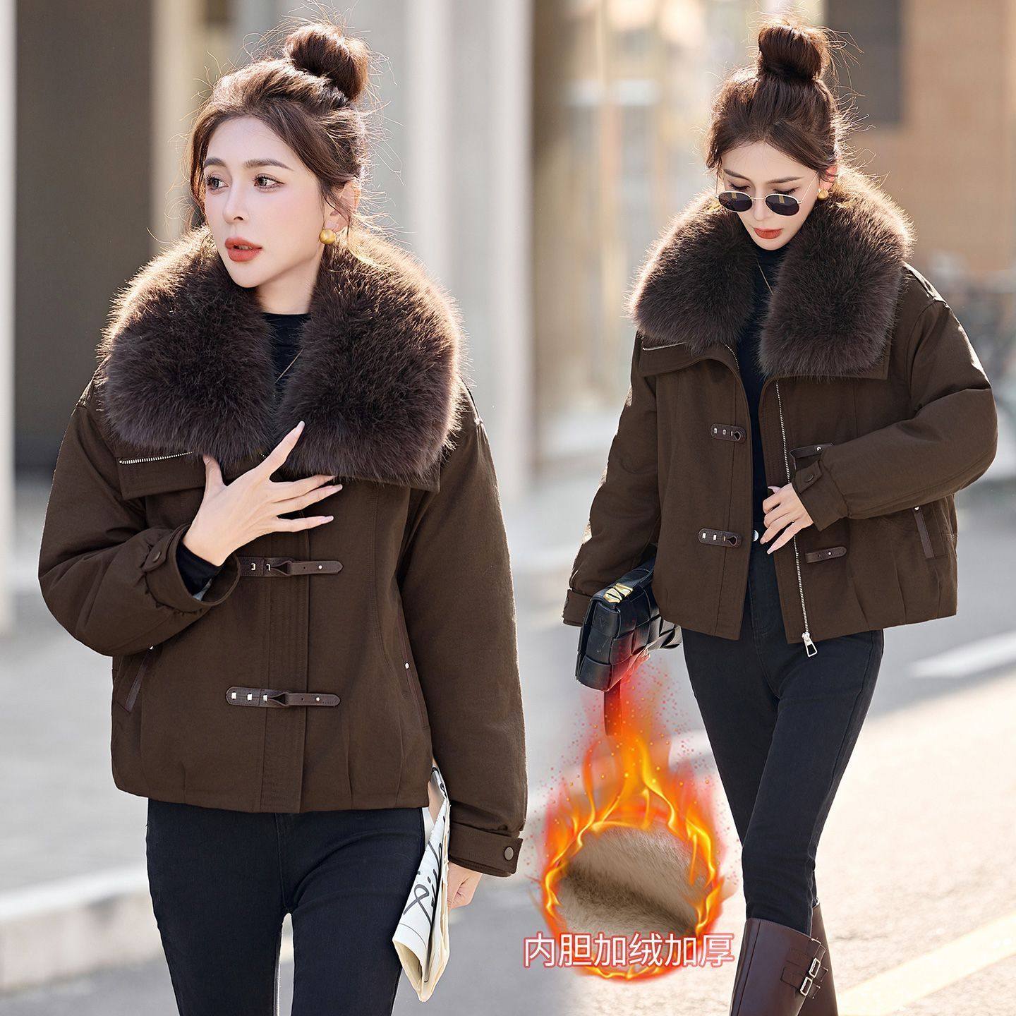 加绒派克棉服女冬季2025新款