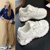 厚底防滑休闲轻便运动鞋 老爹鞋 学生透气百搭时尚 新款 女2026春夏季