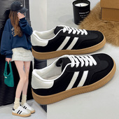 系带拼色运动鞋 小众德训鞋 小白鞋 学生百搭休闲板鞋 女2026春季 新款