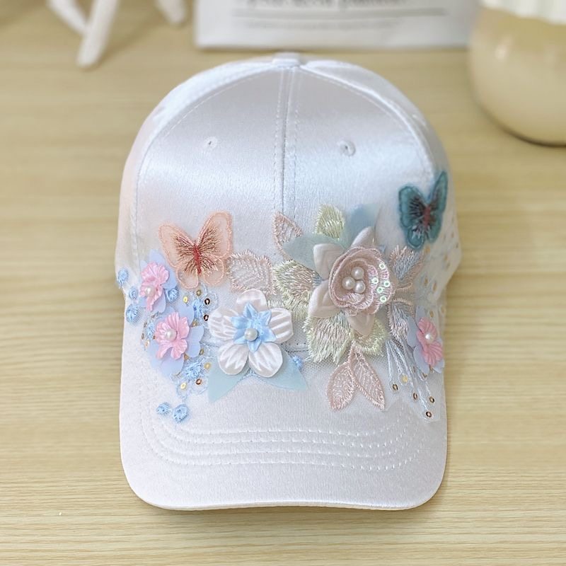帽子女刺绣花朵蝴蝶棒球帽