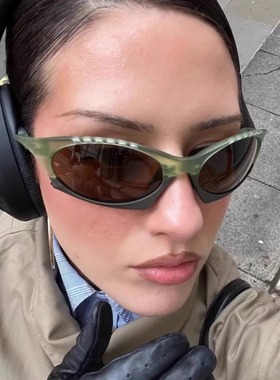 101的店复古机能朋克科幻未来感墨镜可拆卸街拍时髦骑行太阳眼镜