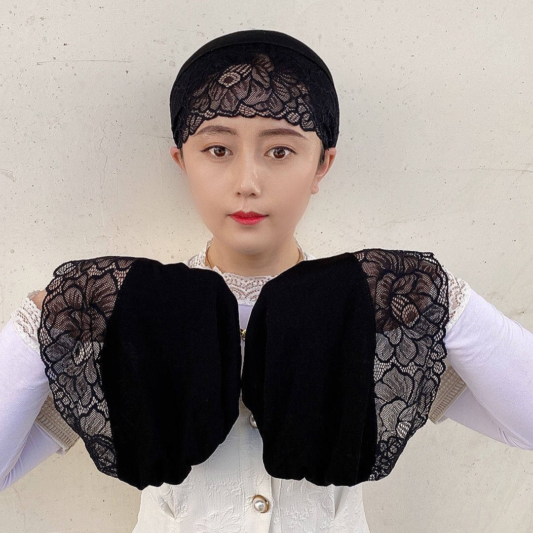款回族蕾丝包头帽收头发紧致蕾丝边莫代尔穆斯头巾帽居家小帽