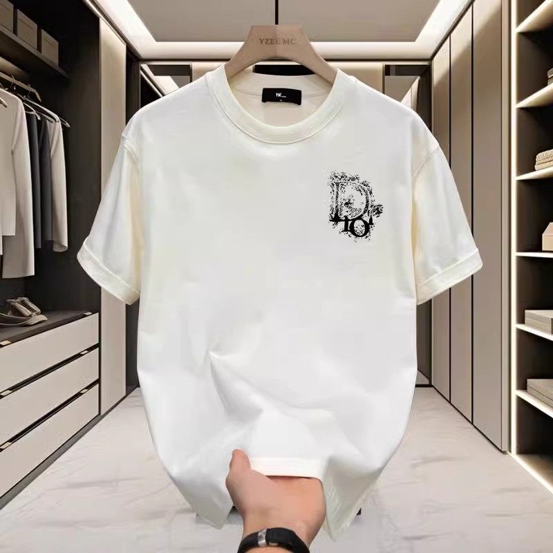 新款2025年男士t恤痞帅美式重磅纯棉短袖T恤夏季圆领宽松半袖上衣