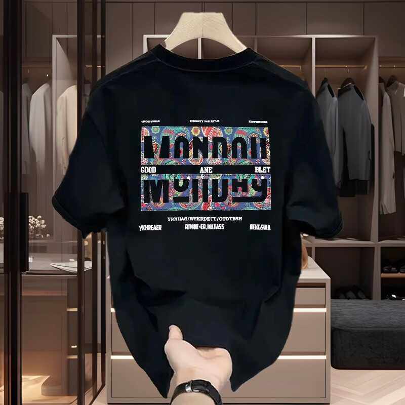 美式痞帅重磅纯棉短袖圆领T恤全棉男女款夏季ins潮牌街头宽松上衣