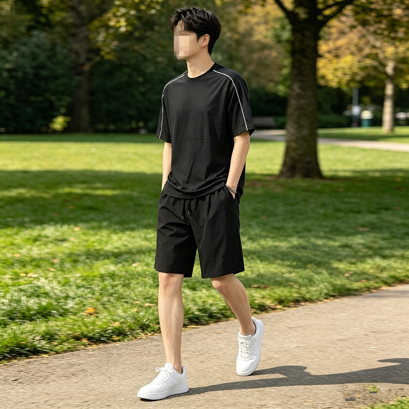 【速干】运动套装服短袖短裤男士夏季薄款透气休闲宽松健身跑步男