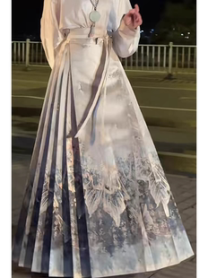 新中式国风马面裙女春季2024年新款国风汉服日常通勤改良明制汉服