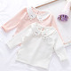 宝宝打底衫 3岁女童内衬公主白色2026春秋装 纯棉婴儿T恤长袖 翻领1