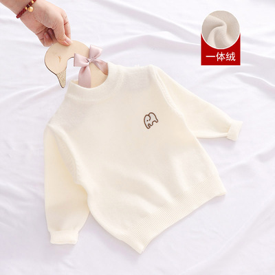 婴儿秋冬女童毛衣宝宝针织打底衫