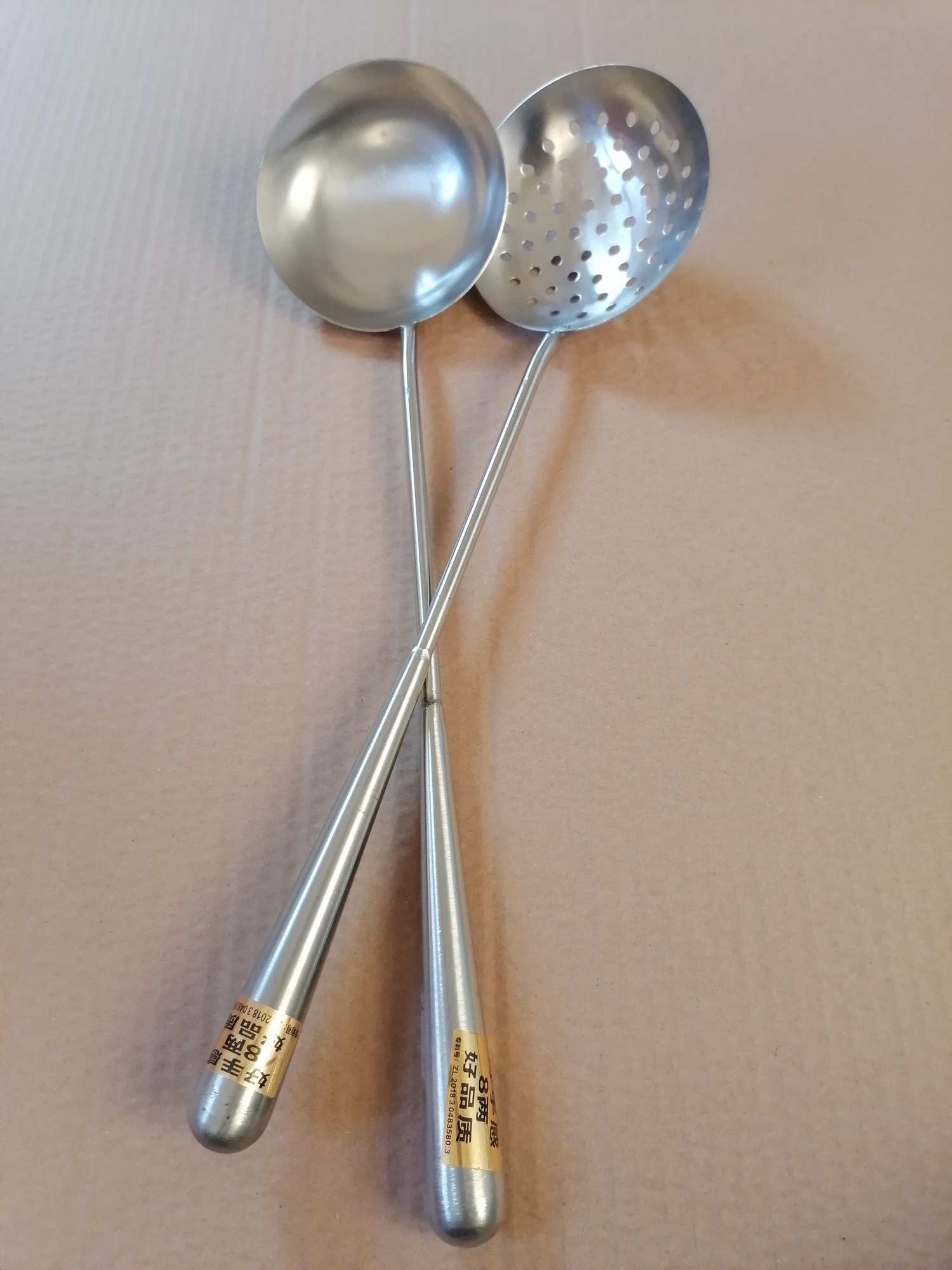 不锈钢厨师专用炒勺打汤漏勺饭店
