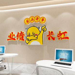 业绩长虹文化墙贴纸电商销售职场氛围布置爆单励志标语办公室装饰