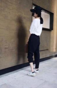 NingMeng 新品元气少女束脚卫裤韩版宽松运动裤百搭哈伦裤通勤