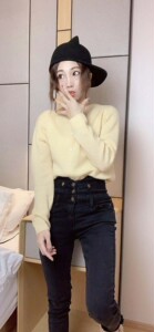 NingMeng 新品上市热卖韩版针织开衫长袖外套毛衣女气质