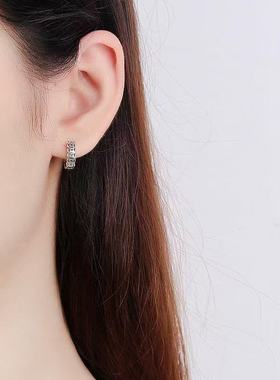 990纯银铜钱戒指女ins风小清新风格亮银锆石开口指环手饰