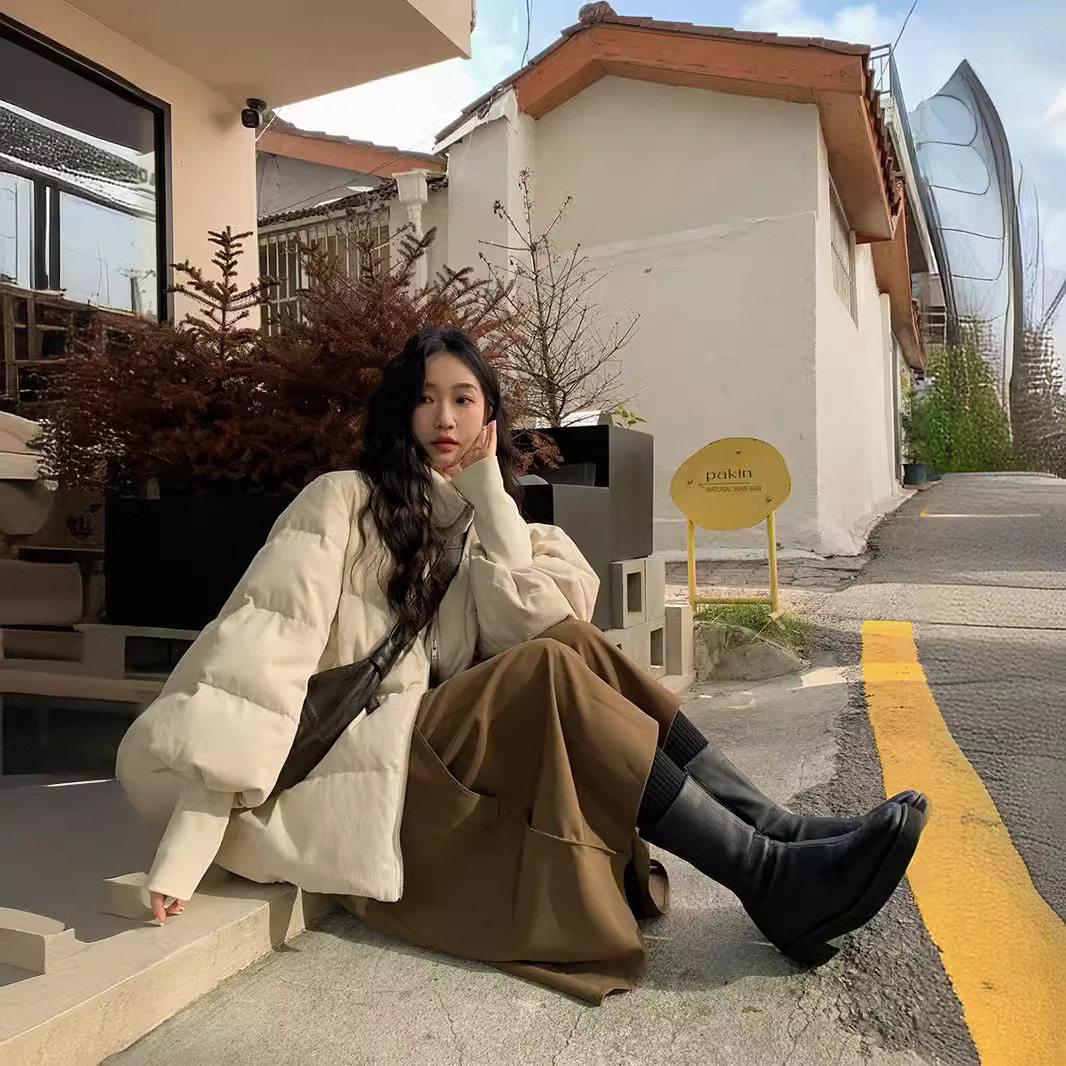 2025年棉衣女冬韩版宽松加厚灯芯绒外套时尚棉袄设计感潮流棉服
