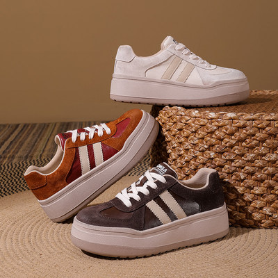 复古时尚增高休闲2026春季新款防滑耐磨德训鞋女鞋25569