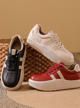 2026春季新款复古女鞋厚底休闲鞋百搭拼色潮流舒适板鞋25535