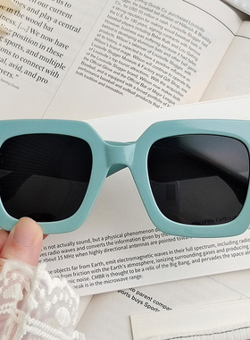 奶油绿色框太阳眼镜高级感防晒