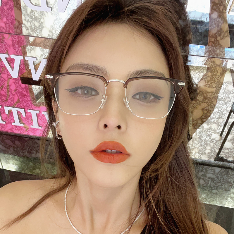 高级感中性风理工男眉毛框眼镜架