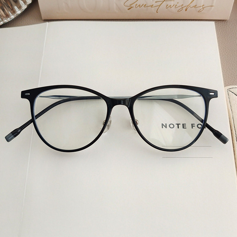 大框近视眼镜女可配度数超轻TR90素颜显脸小眼睛镜架纯钛平光镜框