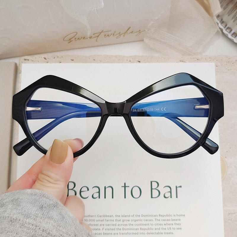 大框防蓝光黑框猫眼潮流眼镜架女