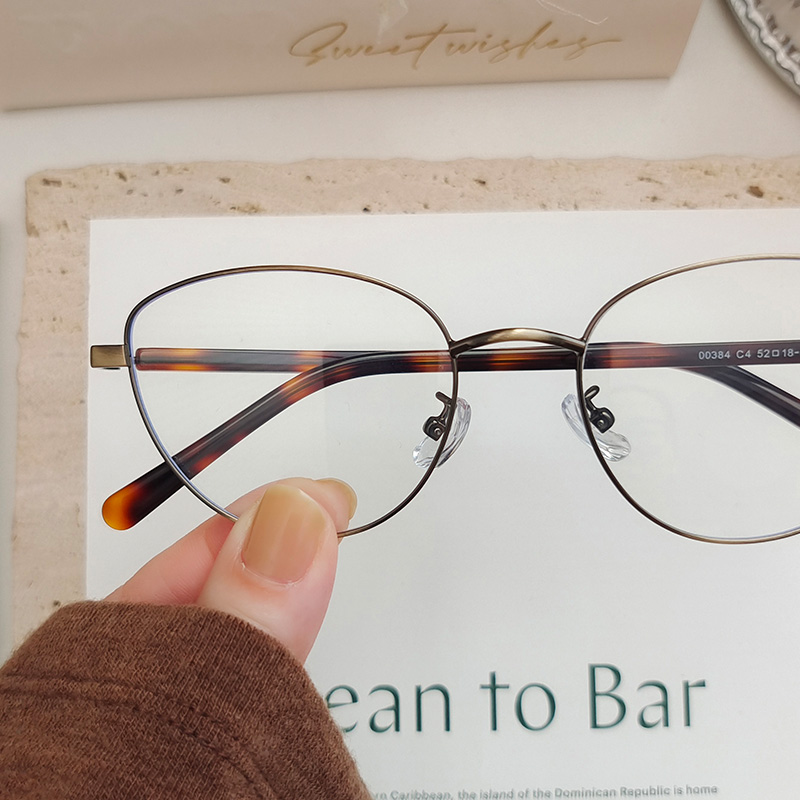 老钱风椭圆猫眼眼镜可配近视度数