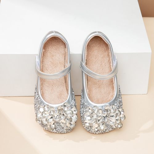 水钻公主鞋女童二棉皮鞋演出鞋