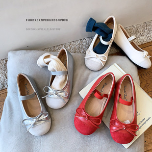蝴蝶结玛丽珍童鞋小童女童小皮鞋儿童公主鞋浅口宝宝单鞋船鞋软底